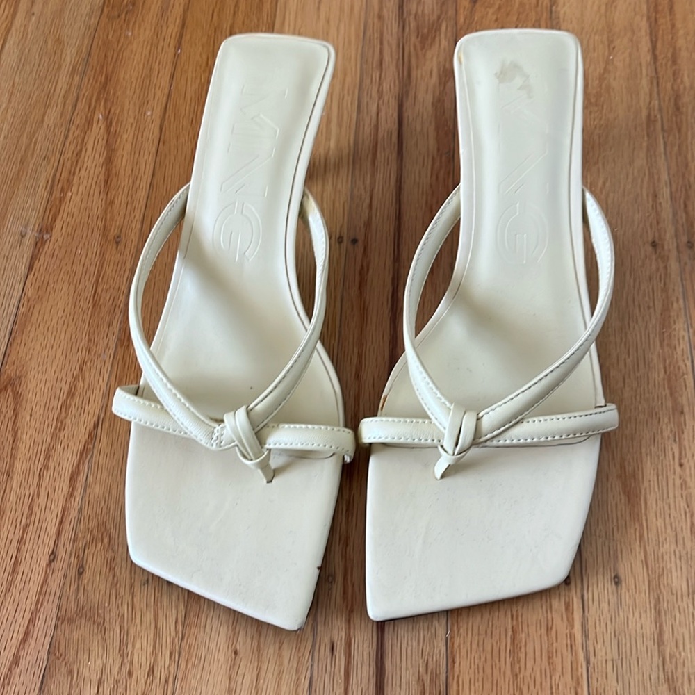 Light yellow Mango heels / sandals size 8.5